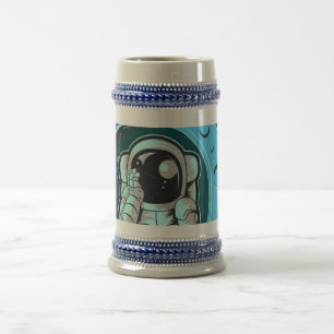 Jarra De Cerveza astronauta a todo color