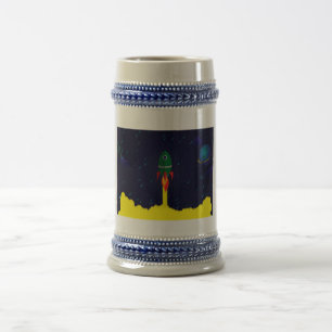 Jarra De Cerveza Astronauta de astrología espacial de cohete