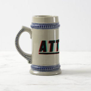 Jarra De Cerveza Audaz Actitud Glitch Text Mug - Edgy & Stylish