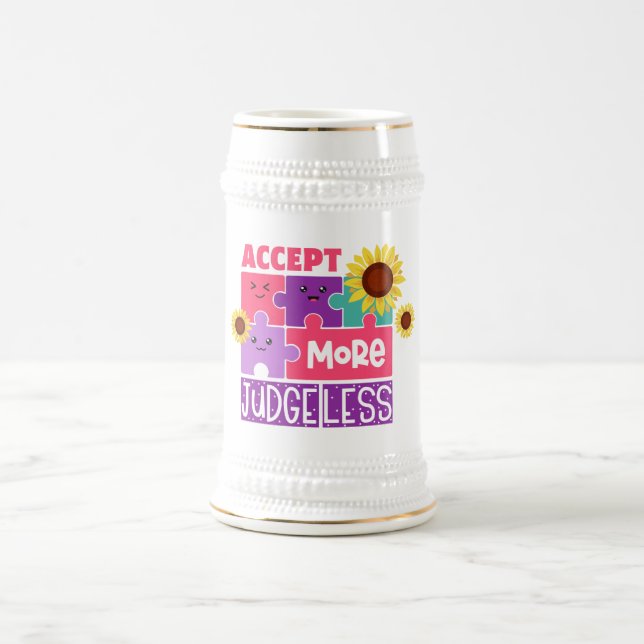 Jarra De Cerveza Autismo - Mug de regalo (Centro)