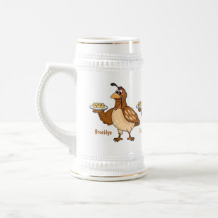 Jarra De Cerveza Ave feliz con personalizado de huevos