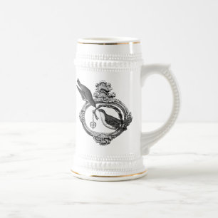 Jarra De Cerveza Aves de época con ropa y regalos para el Corazón