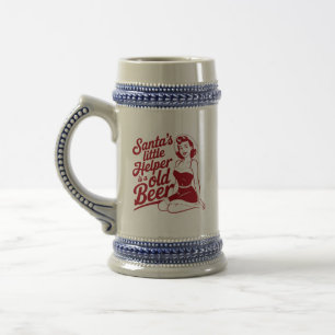 Jarra De Cerveza Ayudante de Santa Snarky Navidad Sarcástico