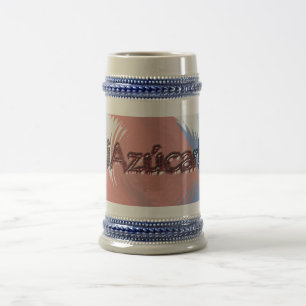 Jarra De Cerveza ¡Azucar! sobre la bandera cubana