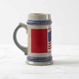Jarra De Cerveza Azul blanco rojo Bandera estadounidense Patriótica