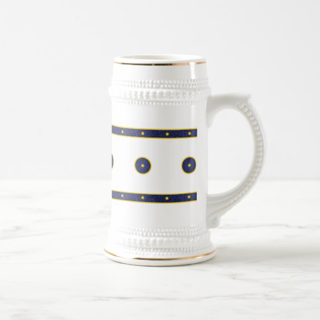 Jarra De Cerveza Azul oscuro con estrellas de oro (Derecha)