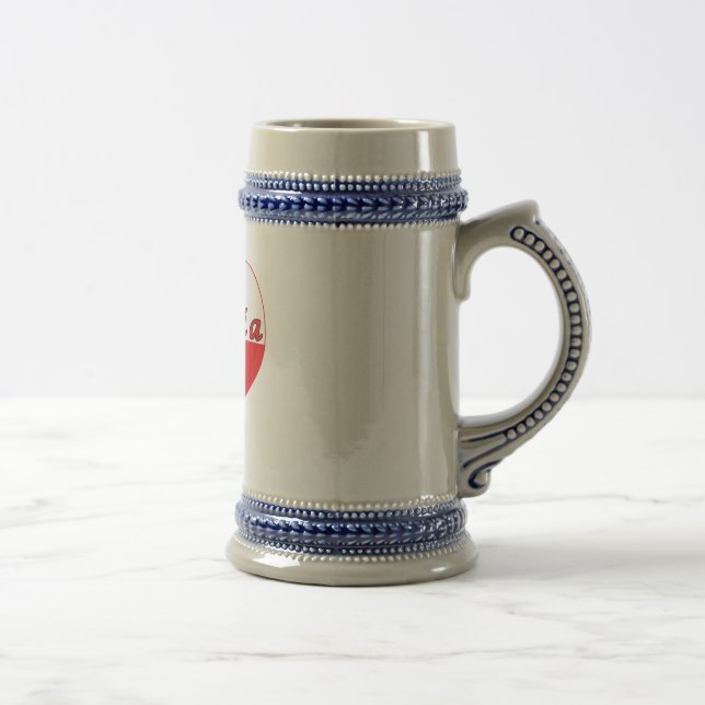 Jarra De Cerveza Babcia Corazón Polaco (Derecha)