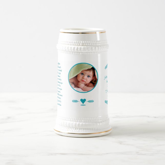 Jarra De Cerveza Baby Stein Baby Photo Birats and Poem (Centro)