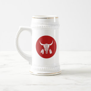 Jarra De Cerveza Baile fantasma rojo Búfalo blanco stein con guarne