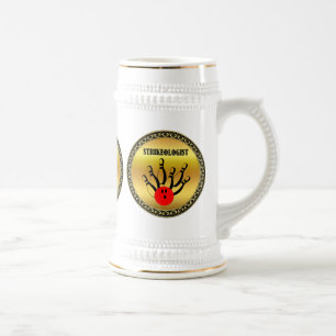 Jarra De Cerveza Baloncesto y pines con la palabra STRIKEOLOGIST