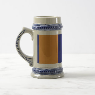Jarra De Cerveza Bandas marrones, azules y blancas