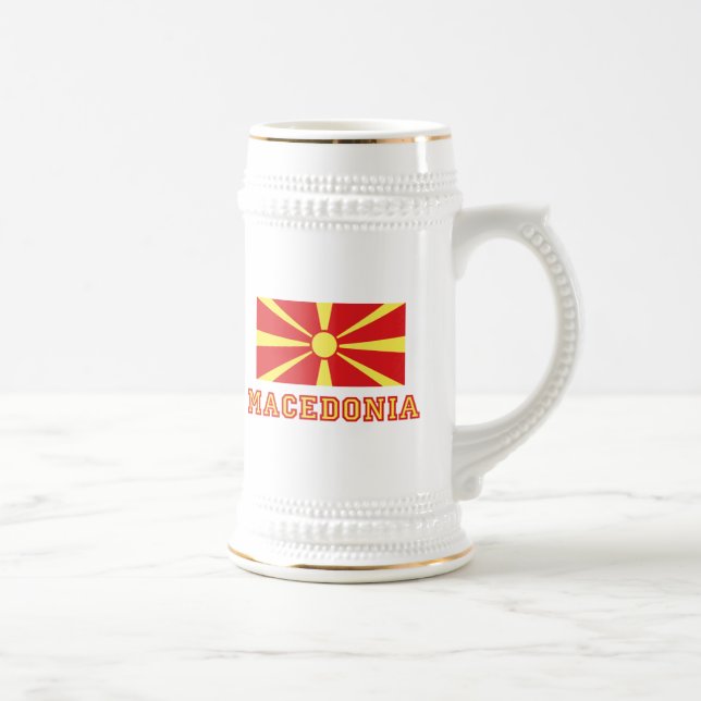 Jarra De Cerveza Bandera 2 de Macedonia (Derecha)