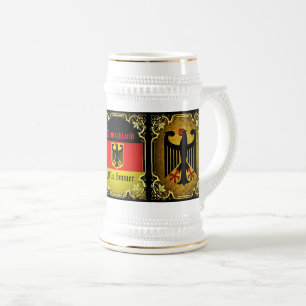 Jarra De Cerveza Bandera alemana, águila negra, Deutschland Für I