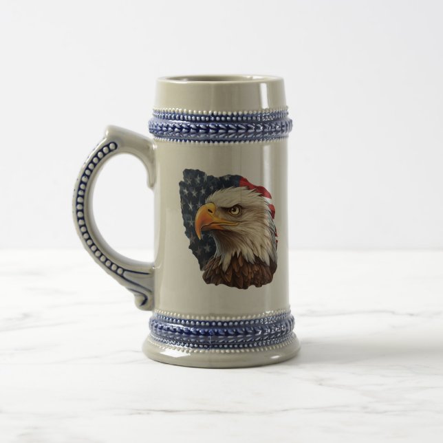 Jarra De Cerveza Bandera americana águila calva (Izquierda)