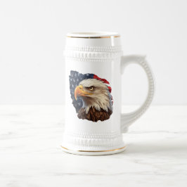 Jarra De Cerveza Bandera americana águila calva