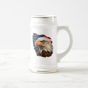 Jarra De Cerveza Bandera americana águila calva