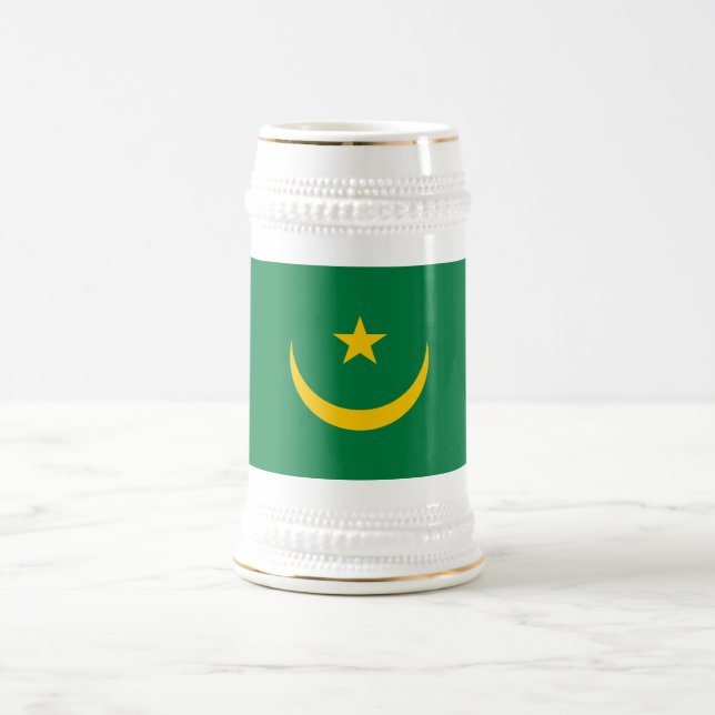 Jarra De Cerveza Bandera antigua de Mauritania (Centro)