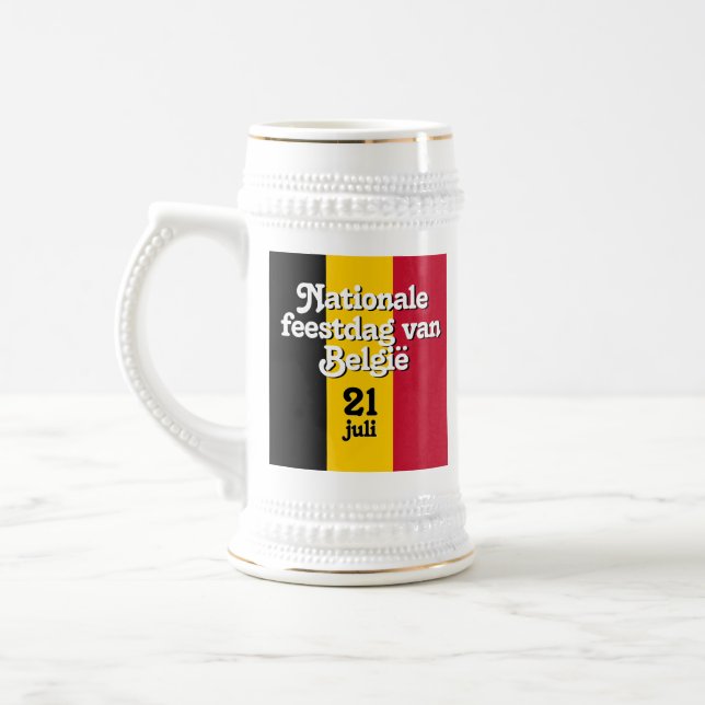 Jarra De Cerveza Bandera belga del Dutch Nationale feestdag van Bel (Izquierda)