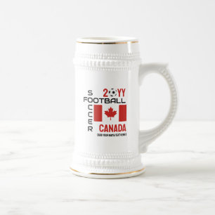 Jarra De Cerveza Bandera canadiense personalizada de fútbol america