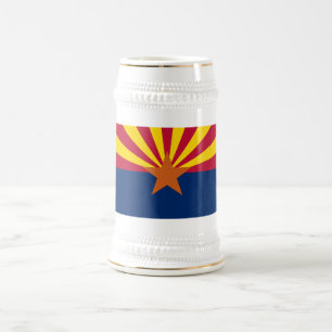 Jarra De Cerveza Bandera de Arizona: Estrella del Atardecer Sol, El
