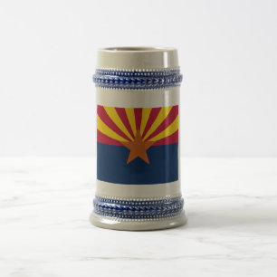 Jarra De Cerveza Bandera de Arizona: Estrella Sol Poniente, El Esta