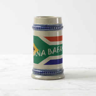 JARRA DE CERVEZA BANDERA DE BAFANA BAFANA