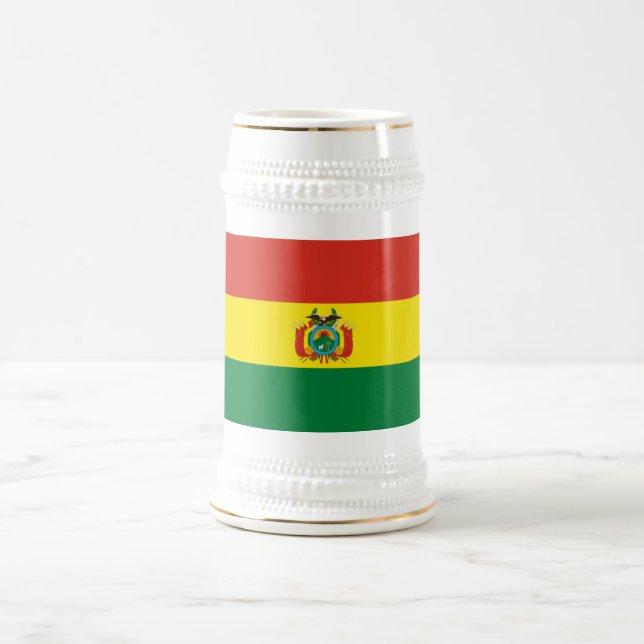Jarra De Cerveza Bandera de Bolivia Patriótica (Centro)