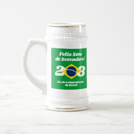 Jarra De Cerveza Bandera de Brasil, Día de la Independencia de Sete