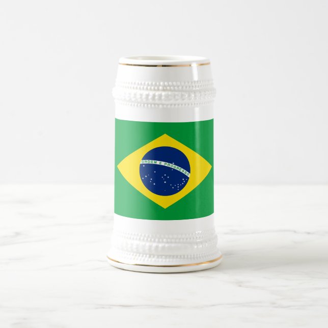 Jarra De Cerveza Bandera de Brasil Patriótica (Centro)