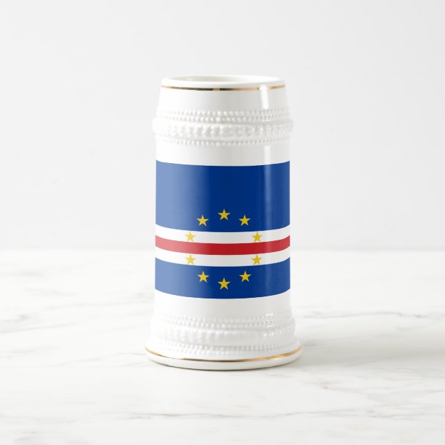 Jarra De Cerveza Bandera de Cabo Verde (Centro)