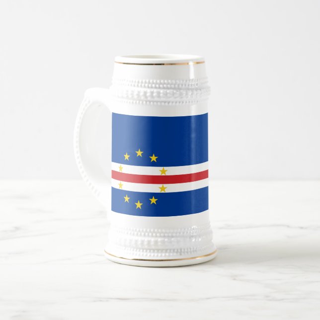 Jarra De Cerveza Bandera de Cabo Verde (Anverso izquierdo)