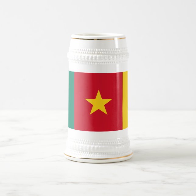 Jarra De Cerveza Bandera de Camerún Patriótico (Centro)