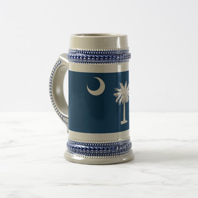 Jarra De Cerveza Bandera de Carolina del Sur (Anverso izquierdo)