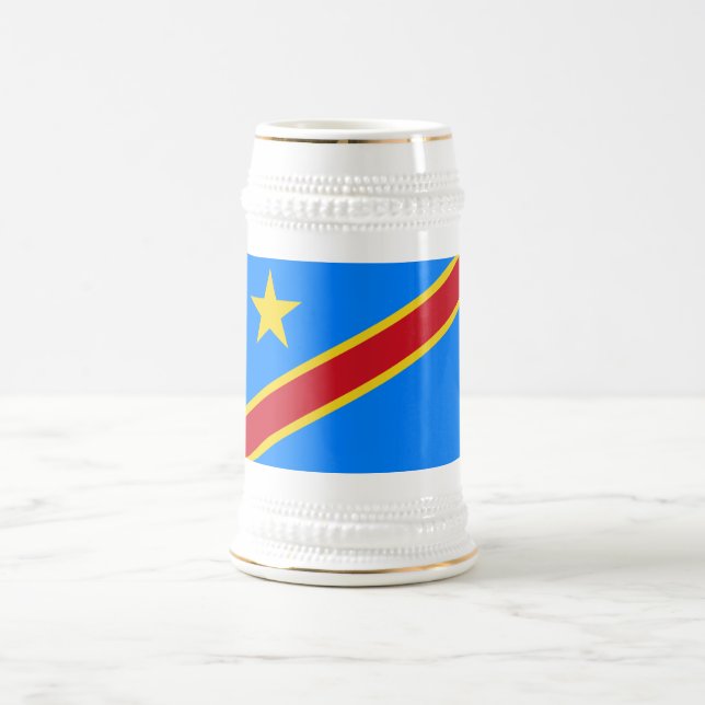 Jarra De Cerveza Bandera de Congo Kinshasa (Centro)