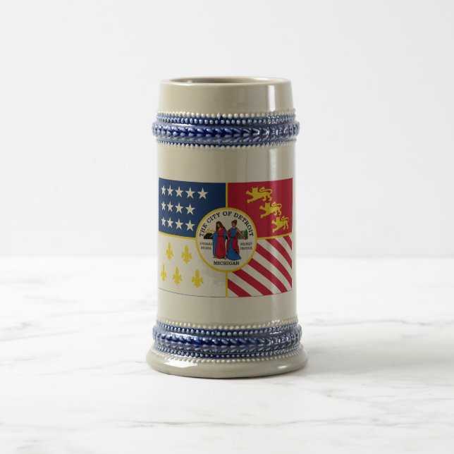 Jarra De Cerveza Bandera de Detroit (Centro)