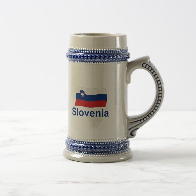 Jarra De Cerveza Bandera de Eslovenia - w/inscription (Derecha)