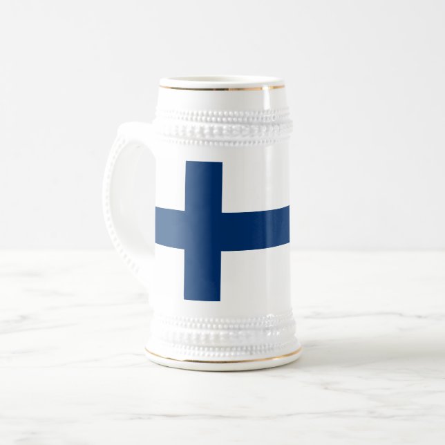 Jarra De Cerveza Bandera de Finlandia (Anverso izquierdo)