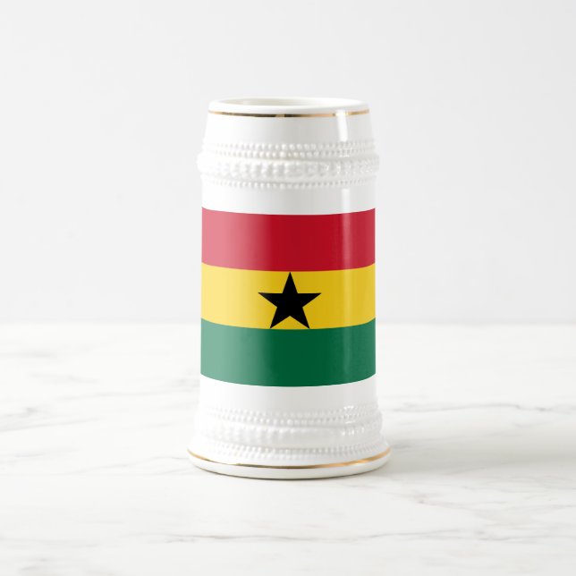 Jarra De Cerveza Bandera de Ghana (Centro)