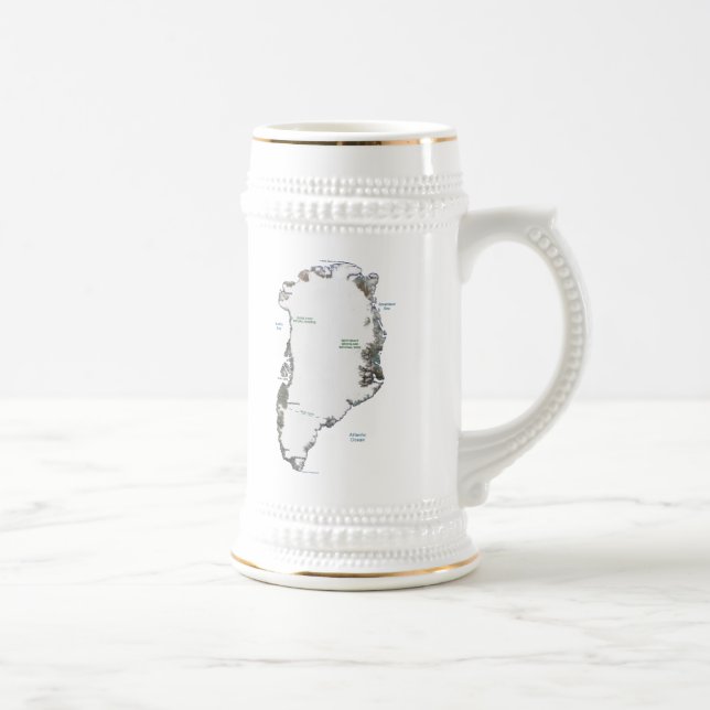 Jarra De Cerveza Bandera de Groenlandia ~ Map Mug (Derecha)