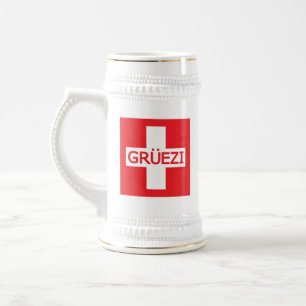 Jarra De Cerveza Bandera de Gruezi Suiza