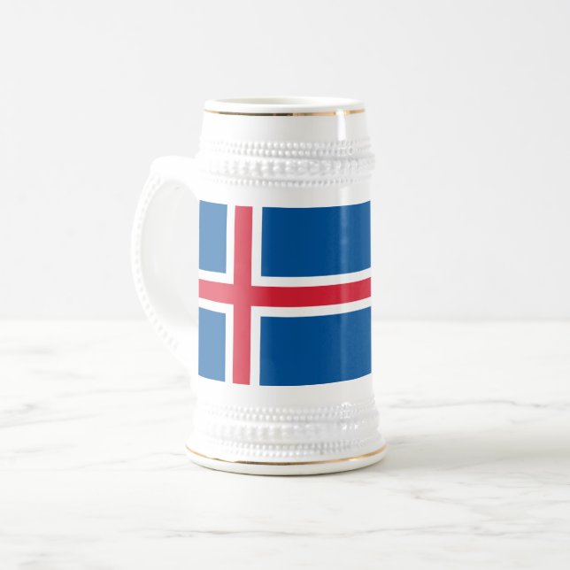 Jarra De Cerveza Bandera de Islandia (Anverso izquierdo)