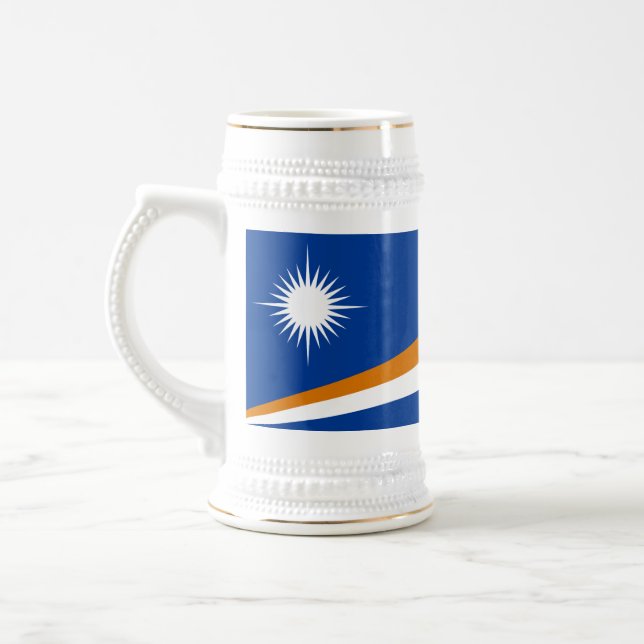 Jarra De Cerveza Bandera de Islas Marshall (Izquierda)