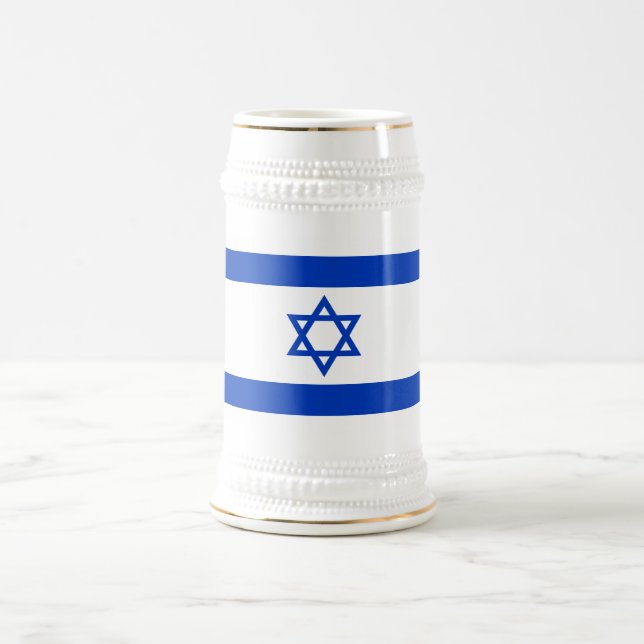 Jarra De Cerveza Bandera de Israel (Centro)