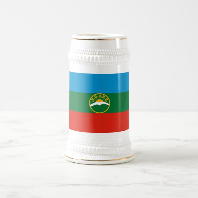 Jarra De Cerveza Bandera de Karachay Cherkessia (Centro)