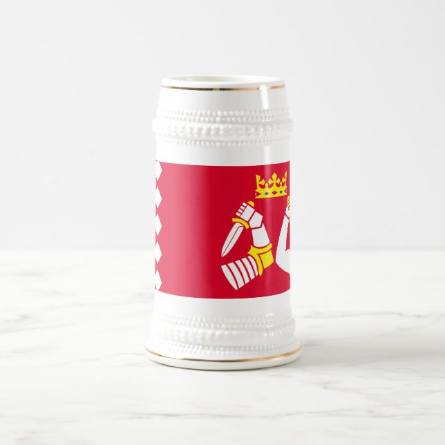 Jarra De Cerveza Bandera de Karelia del Norte (Centro)