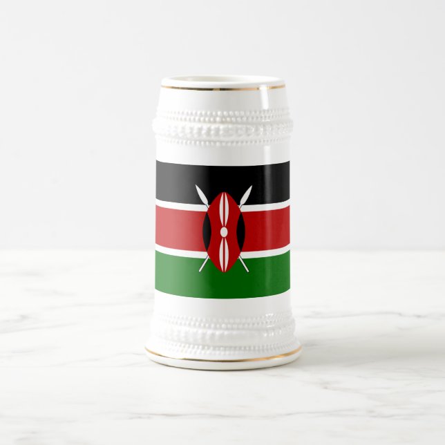 Jarra De Cerveza Bandera de Kenia (Centro)