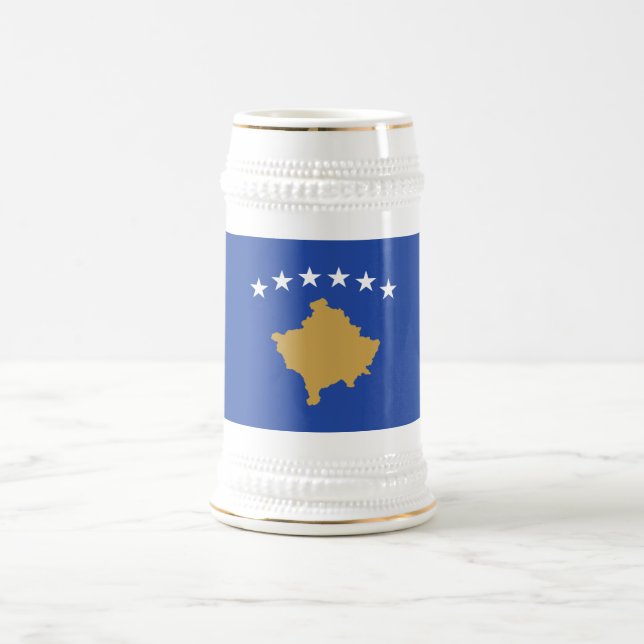 Jarra De Cerveza Bandera de Kosovo (Centro)