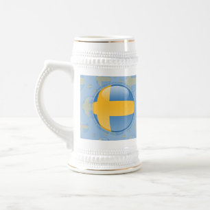Jarra De Cerveza Bandera de la burbuja de Suecia