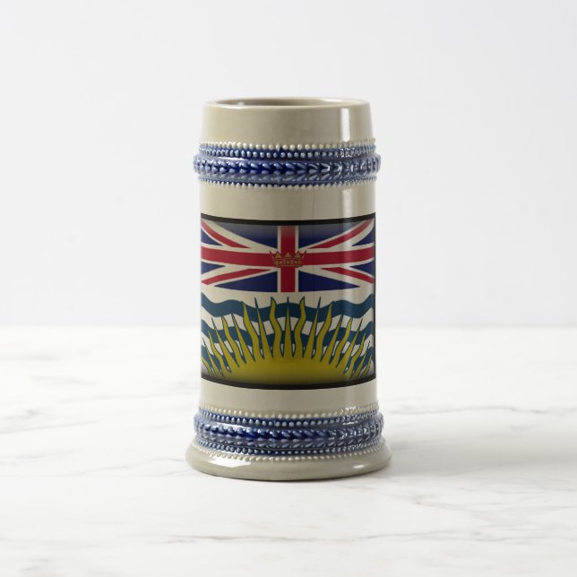 Jarra De Cerveza Bandera de la Columbia Británica (Canadá) (Centro)