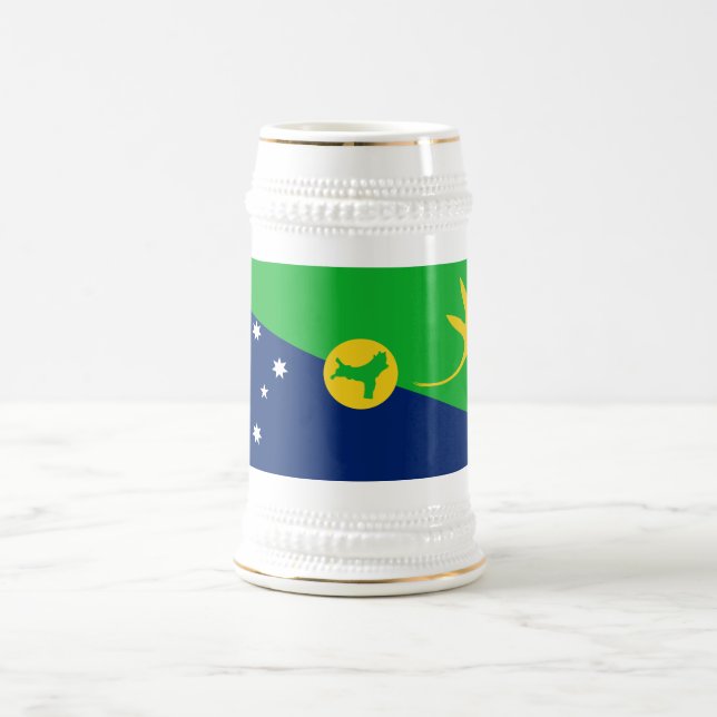 Jarra De Cerveza Bandera de la isla de los navidades (Centro)